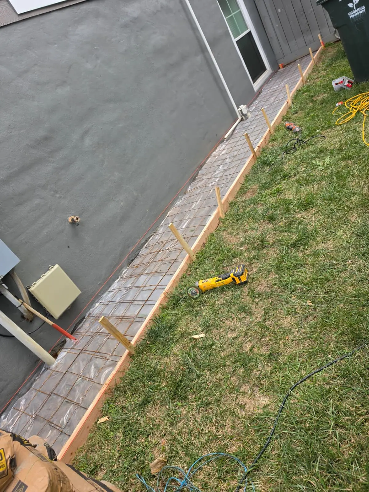 Wire mesh and forms ready for the concrete pour — Real AJN Handyman LLC project