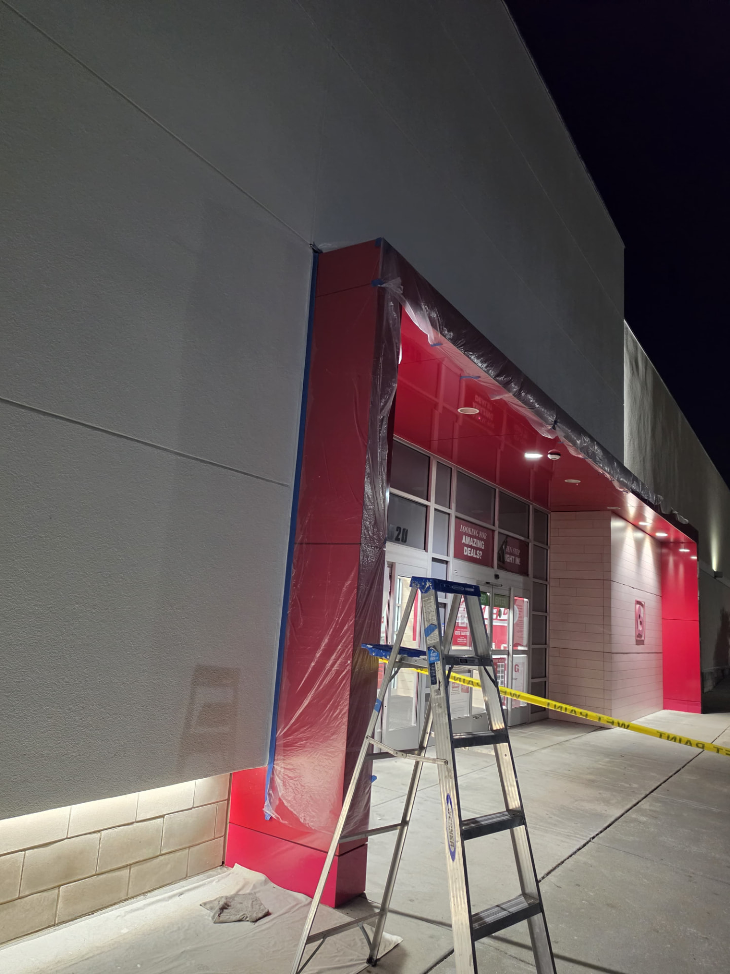 Storefront entrance repaint (night work) — Real AJN Handyman LLC project